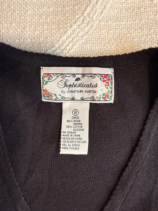 jonathan martin Black Floral Embroidered Button Cardigan - Picture 2 of 5